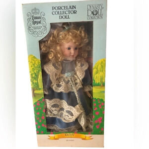 Vintage 90s Crown Royal Porcelain Collector Doll Blonde Dynasty Doll Collection